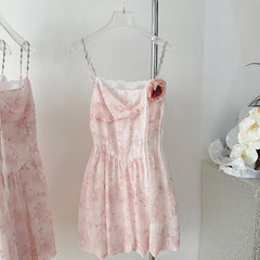 BXOXO - summer inspo 2025 New Summer Women French Style Sweet Fairy Spaghetti Strap Short Dress Female Sexy Elegant Backless Party Mini Dresses