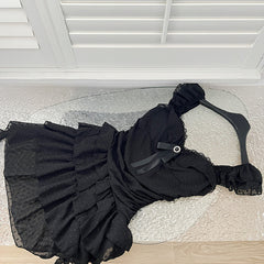 BXOXO - summer inspo Korean Style Fashion Black Dresses for Women Sexy Irregular Ruffles Dress Summer Classy Lady Evening Party Dress