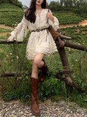 BXOXO party look inspos Autumn Korean Fashion Y2k Sweet Dress Women Elegant Vintage Solid One Piece Dresses Design Long Sleeve Party Retro Clothing 2025