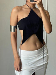 Star Shaped Halter Crop Cami Top