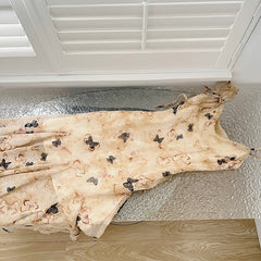 BXOXO - summer inspo Retro Butterfly Dress 2025 Women Summer New Sweet Spicy Chic Design Sense Print Slim Fit Suspender Dress