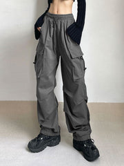 BXOXO Harajuku Oversized Cargo Parachute Pants Women Streetwear Vintage Y2k Hip Hop Wide Leg Joggers Baggy Sweatpants Techwear