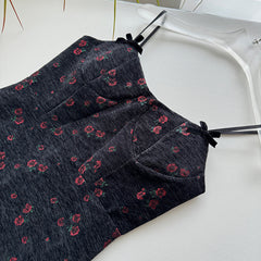 BXOXO - summer inspo French Sweet Temperament Floral Suspended Dress Women Summer New Sleeveless Camisole Dresses Casual Mini Dress