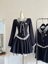 BXOXO Spring Japanes Kawaii College Style Splicing Short Dress Woman Sweet Bow Peter Pan Collar Dress Female Vintage 2000s Clothes Y2k