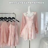 BXOXO - summer inspo New Chinese Style Chic Design Sense Dress Fashion Suspender Dress Temperament Sweet Cardigan Two-piece Dress 2025