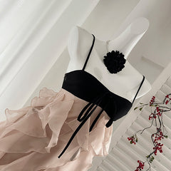 BXOXO - summer inspo Vintage Sweet French Dress Super Fairy Holiday Irregular Ruffles Suspender Dress Stitching Design Fashion Beach Style 2025