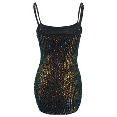 harajuku fashion dress to impress New Colorful Sequins Gradient Color Sling Beads Dress Hip Skirt