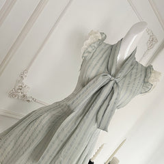 BXOXO - summer inspo Lace Splicing Dress Women Chic Design Sweet Dress 2025 Summer Korean Elegant Fashion Flying Sleeve High Waist Dresses