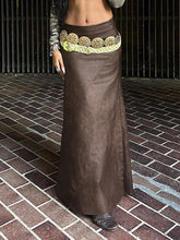 BXOXO - Vintage Diagonal Split Low-Rise Pu Leather Skirt