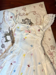 BXOXO Summer Y2k Dresses Women Clothes Sweet Girl Cute White Korea Slim 2000s Lace Bow Short Dress Kawaii Harajuku Femme Gothic Dress