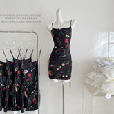 BXOXO - summer inspo Women French Style Retro Floral Suspender Dress Sleeveless Patry Beach Style Strap Dress Backless Camisole for Women