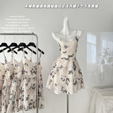 BXOXO - summer inspo Fashion Irregular Suspender Dress For Women Summer 2025 New Y2k Sweet Butterfly Print Party Holiday Dresses