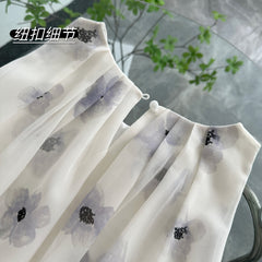 BXOXO - summer inspo Printed Mini Sleeveless Vintage Shorts Suit Sweet Women's New 2025 Autumn Shorts And Shirt Top 2-piece Set