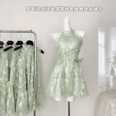 BXOXO - summer inspo Summer Women Sexy Floral Print Dress Holiday Beach Niche Design Sweet Dress Casual Halter Short Dresses 2025 New