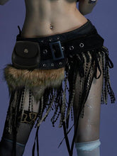 BXOXO - summer inspo Fashion Trendy New Faux Fur Spliced Leather Pu Bag's Belt Women Design Chic Gyaru Y2k Retro Irregular Waist Belt