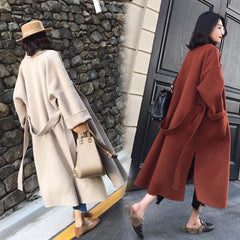 brown puffer jacket outfit Style Woolen Coat Women's Mid-Length Autumn and Winter Korean Style Popular Double-Sided Thick Woolen Coat