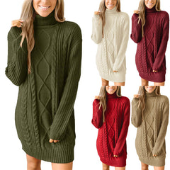 tailgate outfit black women Women's Long-Sleeved round Neck Dress Knitted Pullover Sweater Women
