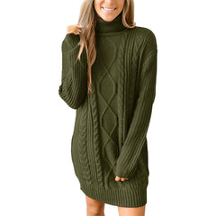 tailgate outfit black women Women's Long-Sleeved round Neck Dress Knitted Pullover Sweater Women