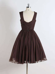 BXOXO Brown A-Line Short Prom Dresses, Brown Short Formal Dress