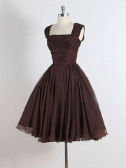 BXOXO Brown A-Line Short Prom Dresses, Brown Short Formal Dress