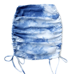 pretty halloween costumes Women's Knitted Drawstring Skirt Tie-Dyed Pleated Skirt Sexy High Waist Stretch Hip Skirt for Women