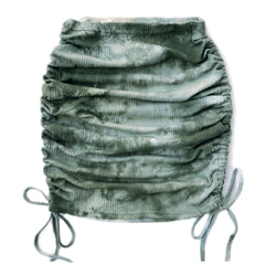 pretty halloween costumes Women's Knitted Drawstring Skirt Tie-Dyed Pleated Skirt Sexy High Waist Stretch Hip Skirt for Women