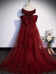 BXOXO DRESS TO IMPRESS Burgundy Mermaid Long Prom Dress, Burgundy Formal Evening Dresses