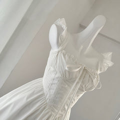 BXOXO - summer inspo 2025 Summer Fairy Backless Lace Patchwork Suspender Dresses Women's Slim Fit High Waist Elegant Mini Dress Fashion Chic