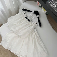 BXOXO - summer inspo Sweet HotGirl Pure Sexy Suit Women's Summer Slim Fit Halter Neck Tops High Waist Short Skirt Fashion Two-piece Set