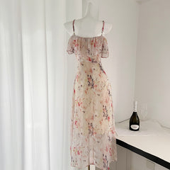 BXOXO - summer inspo Holiday Summer Floral Suspender Waist Dress women Dresses Printed Dress Women Streetwear Club Outfits For Women