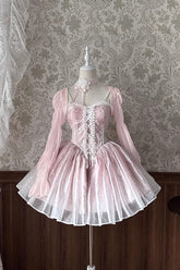 BXOXO - Striped Chiffon Long Sleeves Bowknot Sweet Princess Lolita Cardigan Blouse 5 Colors