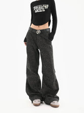 BXOXO Y2k Women Leopard Print Cargo Jeans Vintage Baggy Trousers Streetwear Hip Hop Pantalon Animal Print Mujer Denim Pants