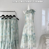 BXOXO - summer inspo Sweet Style Halter Dress Women Backless Sexy Elegant Party Midi Dresses Floral Retro Fairy Dress Print Dress