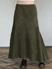 Vintage Splice High Rise A-line Mermaid Knit Midi Skirt