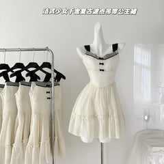 BXOXO - summer inspo Women French Retro Suspender Dress 2025 Summer New Sleeveless Sweet Dresses Elegant Style Mini Dress