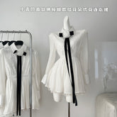 BXOXO - summer inspo Elegant Party Dresses Women Long Sleeve Lace Design Temperament Dress Autumn New Fashion Commuter Dresses