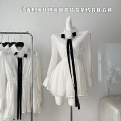 BXOXO - summer inspo Elegant Party Dresses Women Long Sleeve Lace Design Temperament Dress Autumn New Fashion Commuter Dresses