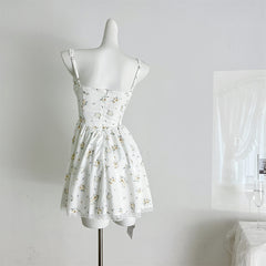 BXOXO - summer inspo Sweet Floral Dress Women Summer Lace Patchwork Mini Dresses Holiday Ruffles Bow Cute Sleeveless Sundress Y2k 2025