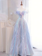 BXOXO DRESS TO IMPRESS Purple Off Shoulder Tulle Sequin Long Prom Dress, Purple Formal Dress