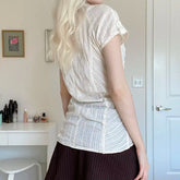 BXOXO Crop Top Y2k T shirts Women Vintage Clothes 90s White Short sleeve Graphic Tees Shirt Punk Streetwear Girl Kpop Femme Clothing