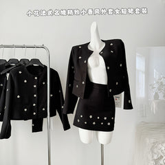 BXOXO - summer inspo Fashion Commuter Suit for Women Autumn New Loose Short Blazer Coat+ A-Line Skirt Two-piece Set