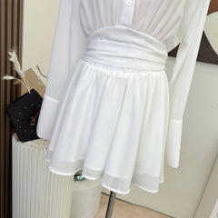 BXOXO - summer inspo Three-piece Suit With Long Sleeves Sets Women Casual Women's Aesthetics Dress Outfits Top Skirt Girl