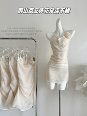 BXOXO - summer inspo Fashion Halter Off Shoulder Backless Midi Dress Women Summer New Party Club Elegant Slim Suspender Dress