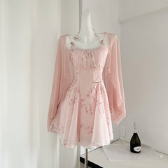 BXOXO - summer inspo New Chinese Style Chic Design Sense Dress Fashion Suspender Dress Temperament Sweet Cardigan Two-piece Dress 2025