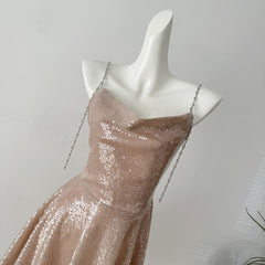 BXOXO - summer inspo Sequin Bodycon Slip Dress Woman Sexy Backless Birthday Party Club Star Outfits for Women Summer Chic Design Dress