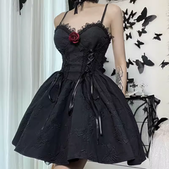 Black A-line Mini Dress HOT1347