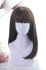 BXOXO Natural Hair-tail Medium Long Straight Hair Classic Lolita Wigs