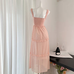 BXOXO - summer inspo Gentle Style Suspender Dress Women Summer Fashion Polka Dot Sweet Dress Sleeveless Long Skirt 2025 New