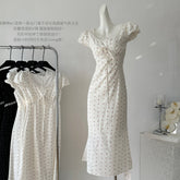 BXOXO - summer inspo Floral Print Slip Dress Women Summer Sexy Slim Elegant Fashion Casual Short Sleeve High Waist Fairy Dresses Ladies Clothing