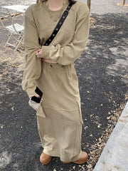 Vintage Print Short Sweatshirt & Drawstring Cargo Skirt Set